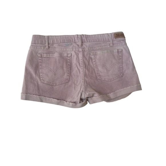 Levis 501 Mauve Pink Jean Denim Shorts Size 12 Frayed Hem - Picture 6 of 14